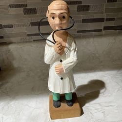 Wooden Doctor figurine. Read description for details and location.