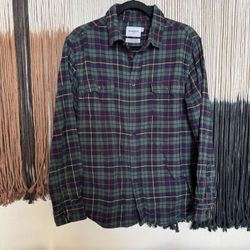 Goodfellow & Co. green and blue plaid flannel button-up shirt; perfect condition