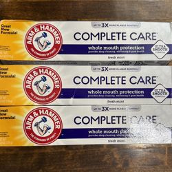 ARM & HAMMER Complete Care Fluoride Anticavity Toothpaste, Fresh Mint 6 oz (Pack of 3)