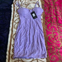 Lavender sequin mini dress 