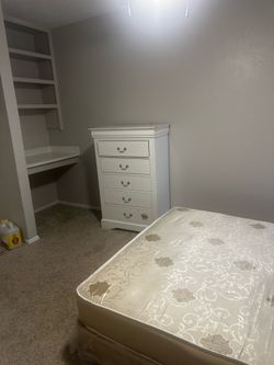 Dresser, dresser with mirror , mattress & box spring and bed frame