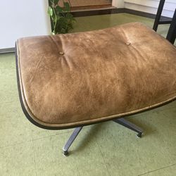 Faux-Leather Eames-style Ottoman