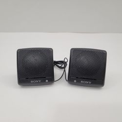 Vintage Black Sony SRS-7 Mini Stereo Speaker System For Walkman 3.5mm Jack