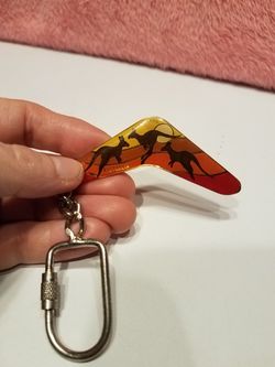 Keychain Boomerang shaped with kangaroos from Australia