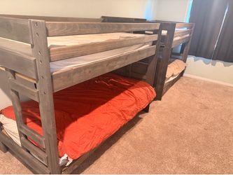 Coaster- wrangle hill gun smoke 2 Complete Rustic Bunk Bed Bedroom Set W/ matching dresser
