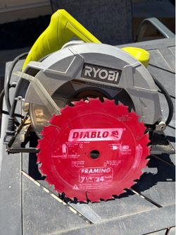 Ryobi 7 inch corded saw with Diablo framing blade