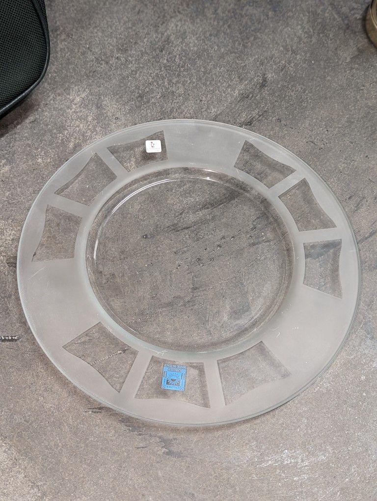 Set Of 5 Caldier Italian Glass 14" Plates