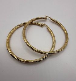 Aretes Tipo Argollas De ORO 14 K
