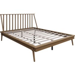 MCM LIGHT OAK KING SIZE BED FRAME