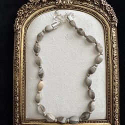 Desert Rose Trading Sterling Silver ~9MM Wide Beaded Gray Agate Necklace 