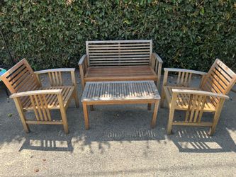 4-piece teak outdoor patio furniture set