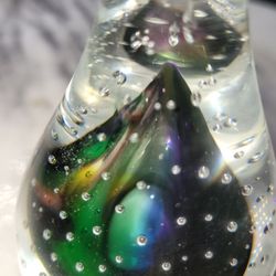 5" Signed Blown Glass Art Paperweight  