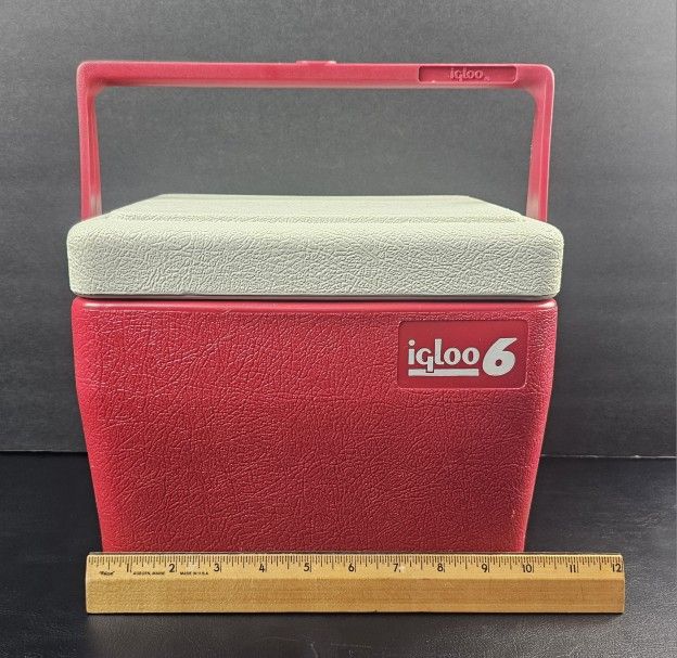 Vintage 1989 Igloo 6 Cooler Red And White