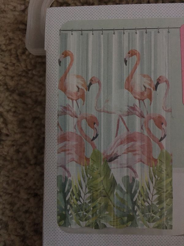 Splash Home Peva Vinyl Shower Curtain Pink Flamingo Garden New For In Escondido Ca Offerup