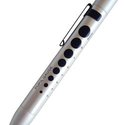 Soft LED Pupil Gauge Penlight- Silver