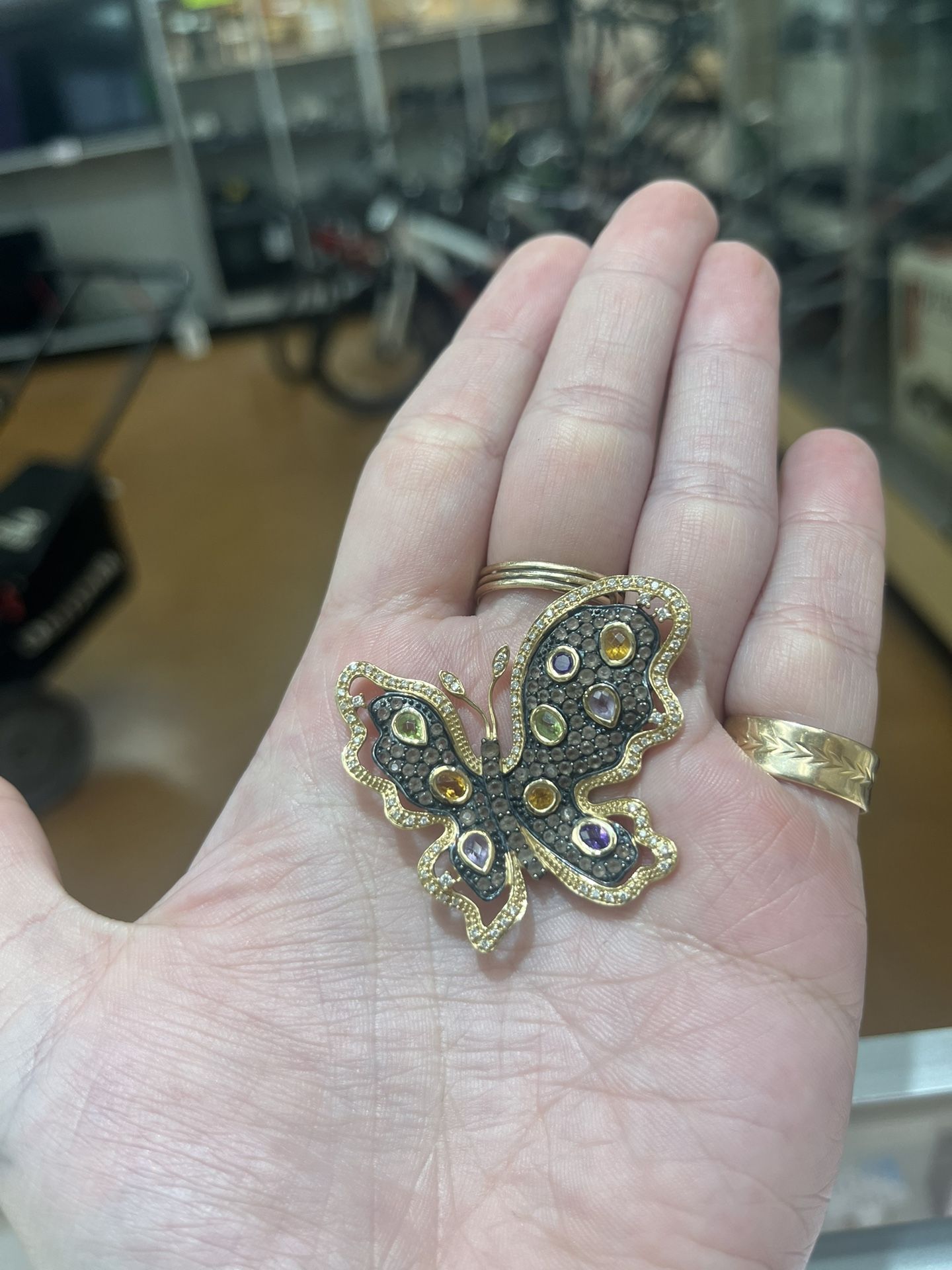 14k Gold Butterfly Pendant