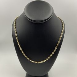 14KT YELLOW GOLD 23” HOLLOW GUCCI LINK CHAIN 12.7GR 4.8MM