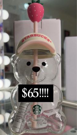 Pink glass bear