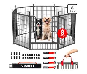 New 40" H 8 panel dog playpen for yard, camping, fencing.  Please read Description