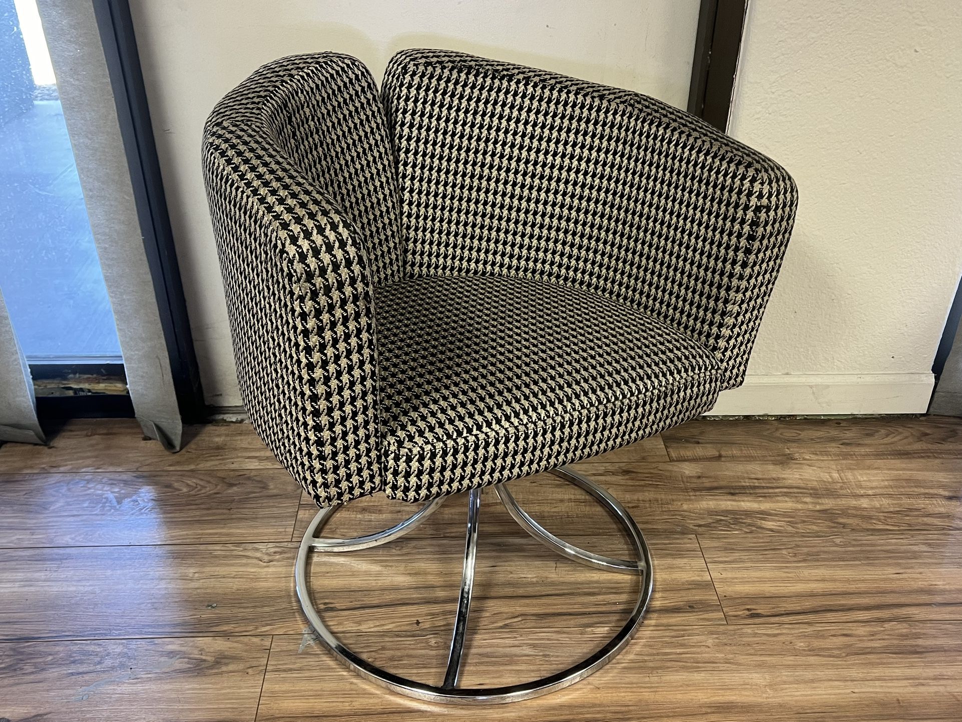 Mid century Modern Houndstooth Club Chairs 