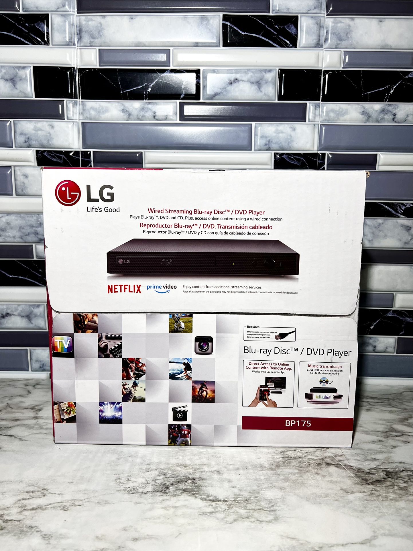 LG BP175 Wired Streaming Blu-ray Disc / DVD Player BP 175 - Black Sealed In box