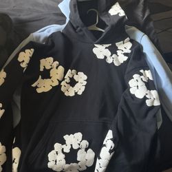 Black n White Denim Tear Hoodie