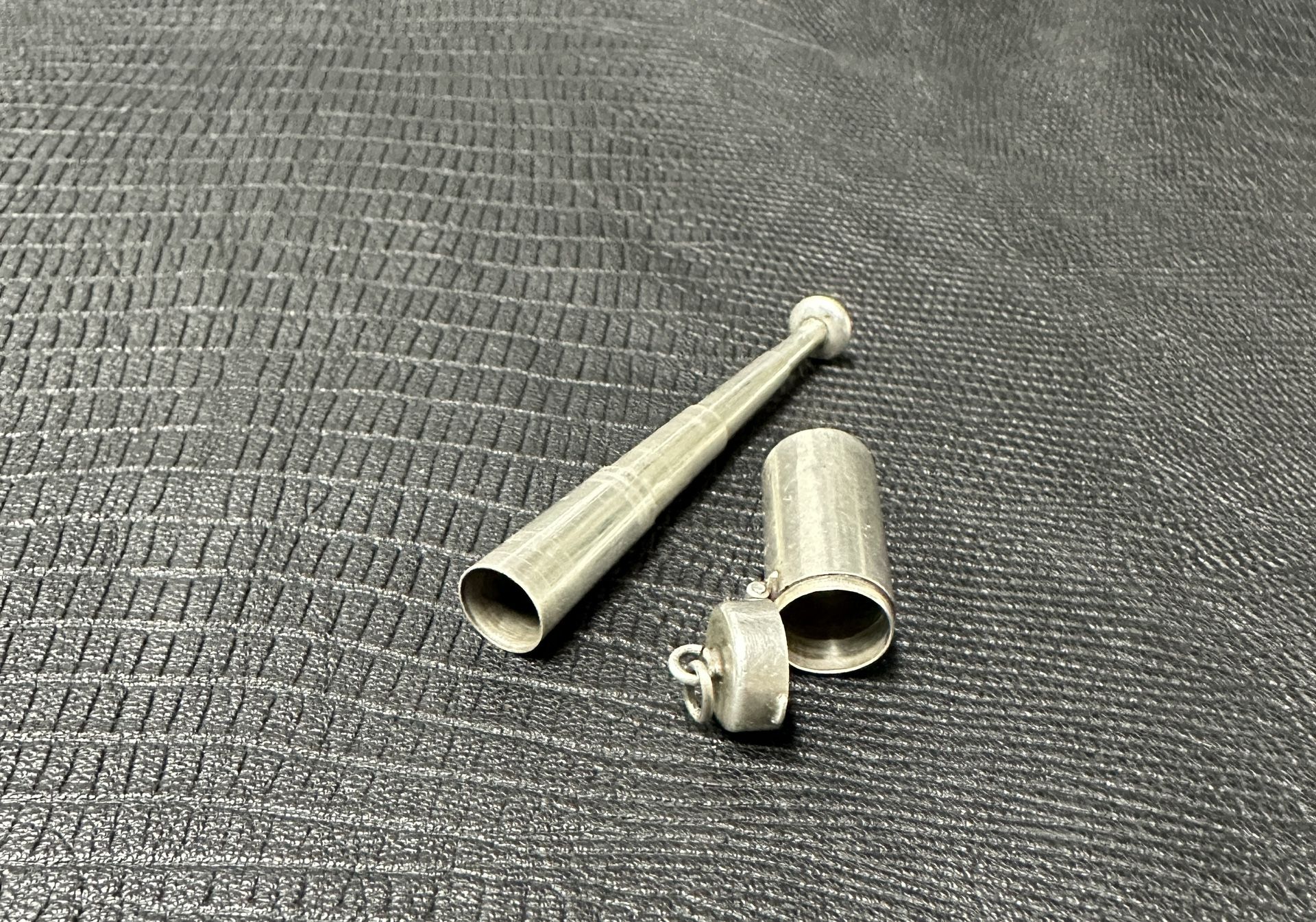 scope cigarette holder Sterling Silver Scope Telescoping Cigarette Holder Canister Vial Necklace