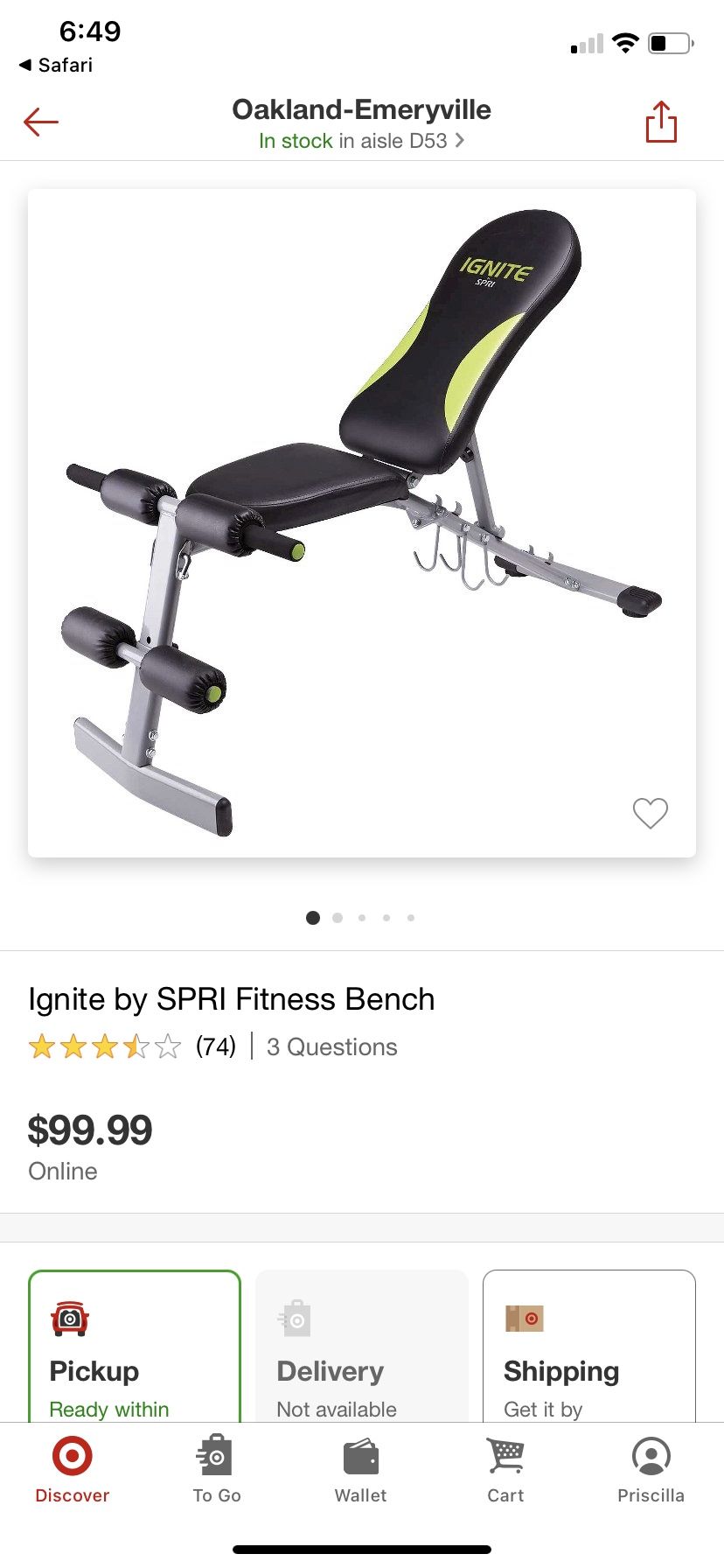 Ignite by spri bench sales