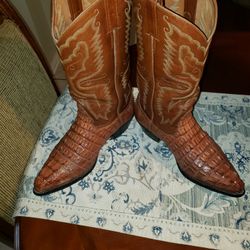 Men's Boots El Paso Western Wear Crocodile Brown 91/2EE