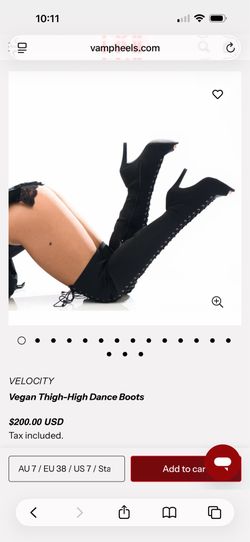 Vamp thigh high dance boots heels size 7