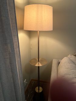 64” Floor Lamp with Built-In Side Table