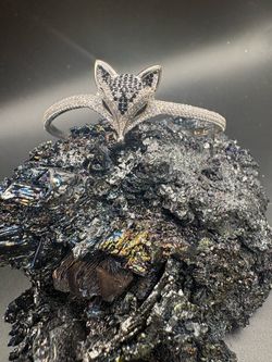Fox Head Crystal Cuff Bracelet