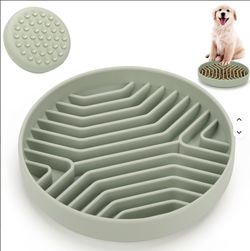 BPA Free Silicone Slow Feeder Dog Bowl w/ Suction Cups, Non-Slip Round 8