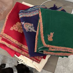 Indian Light Weight Wool Shalls Total 3 