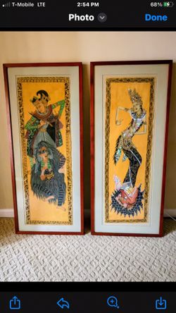 Authentic  Bali art  17 1/2” w 41 “ L