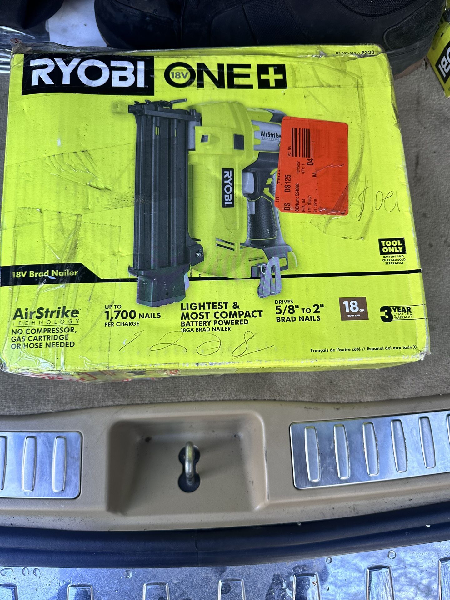 Ryobi 18 V 18G Brad Nailer 