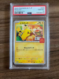 Pokémon Japanese M-P Promo McDonald’s Pikachu PSA 10