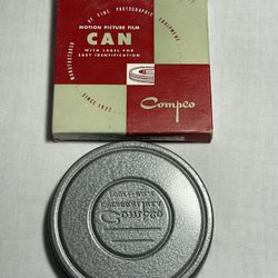 Vintage Compco 8mm Film Roll, Film Can & Box