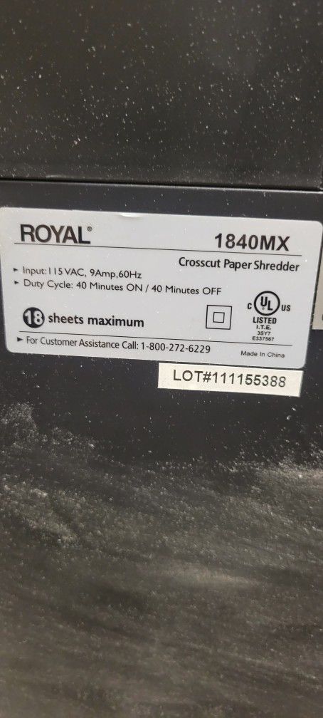 Royal 1840MX 18-sheet Crosscut Shredder