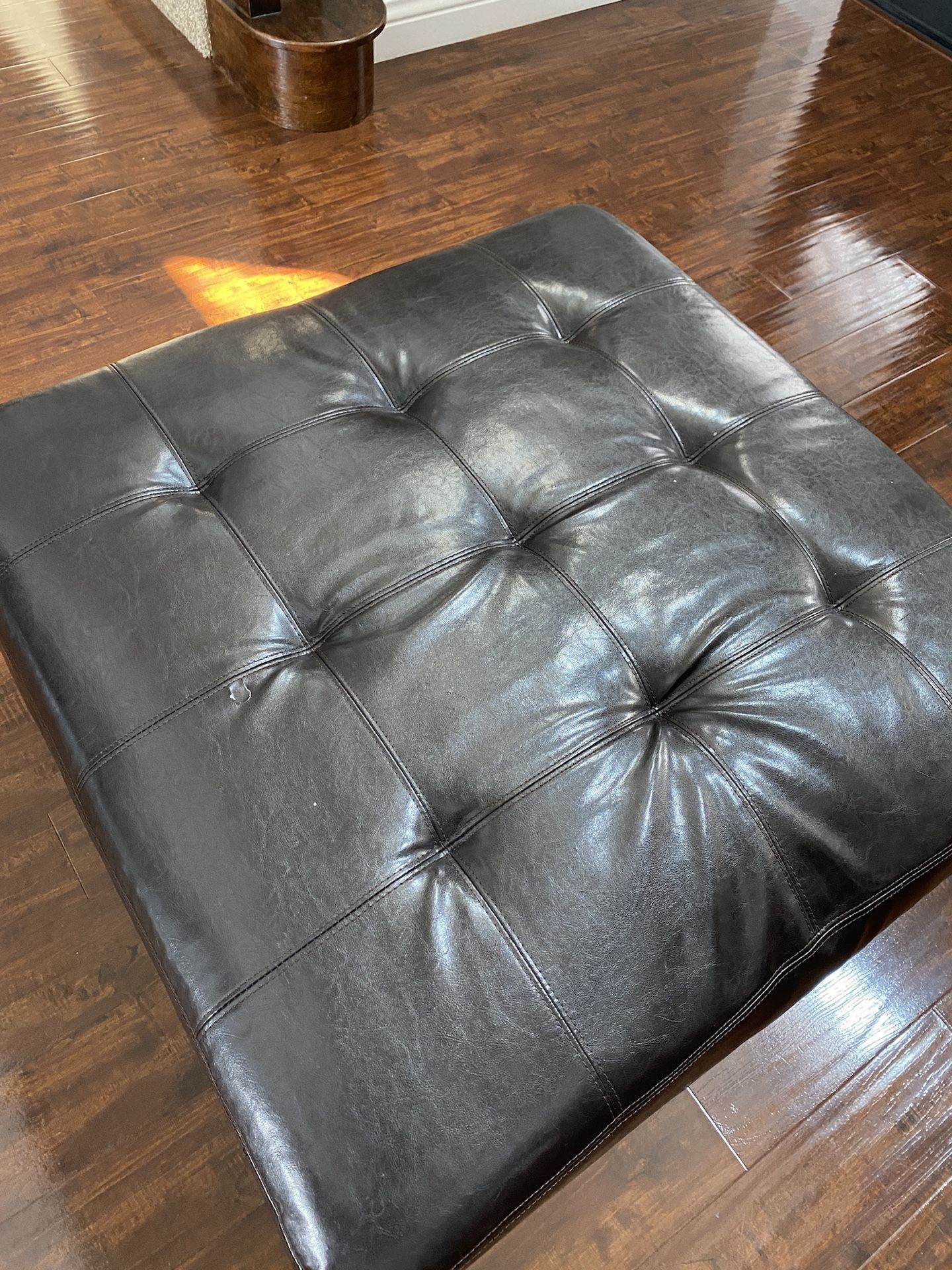 Brown leather Ottoman