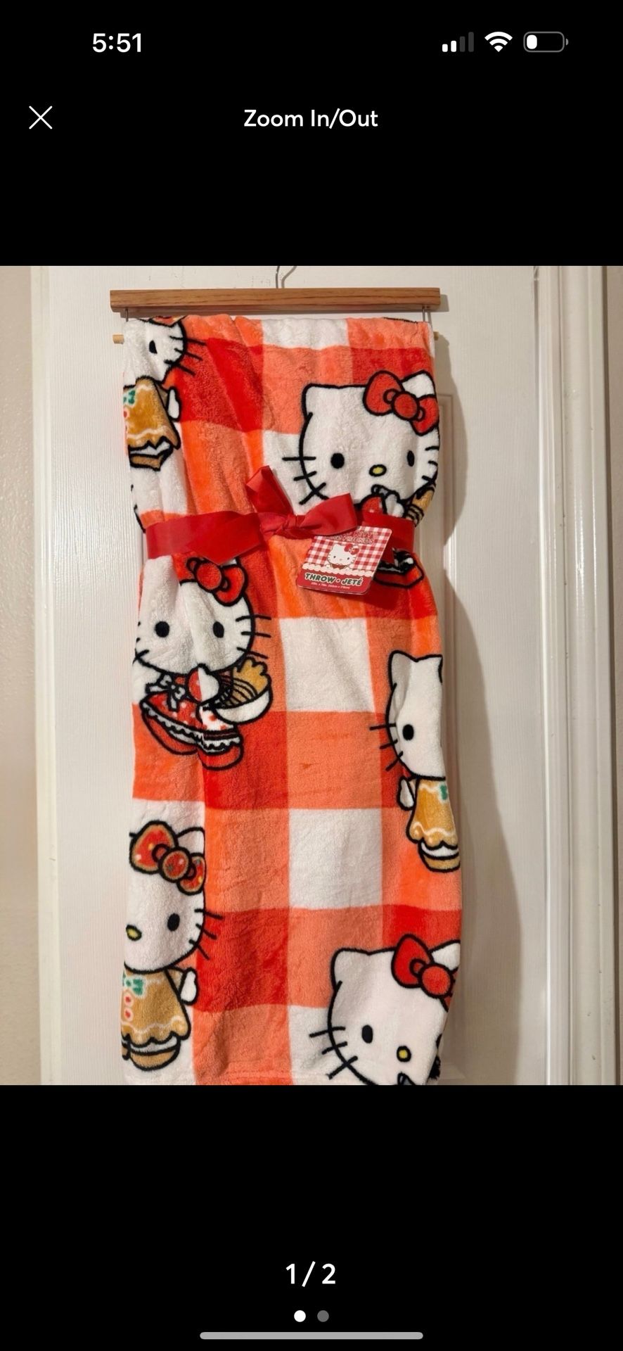 Hello Kitty thanksgiving throw blanket