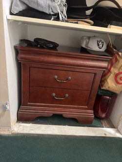 Cherry Wood 2-Drawer Nightstand