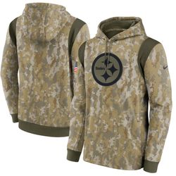 Pittsburgh Steelers Nike Salute To Service Therma Performance Pullover Hoodie - Camo