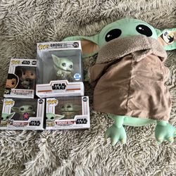 Funko pop lot the Mandalorian Star Wars baby yoda grogu