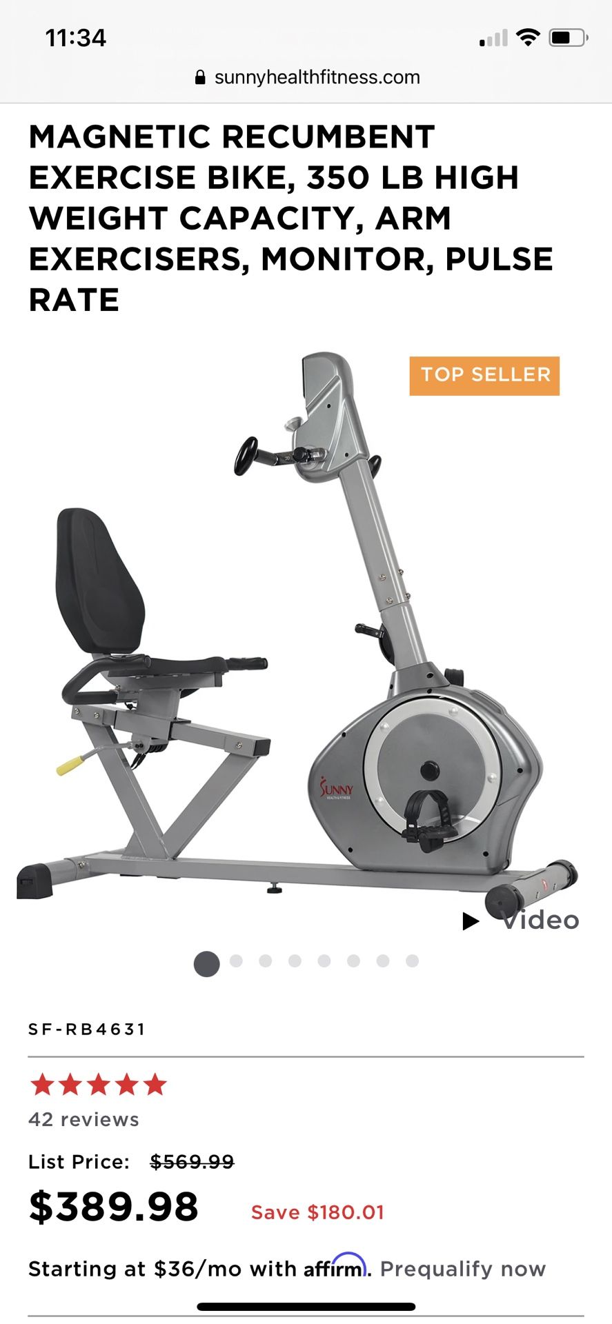 Spin Bike With Arm Peddles