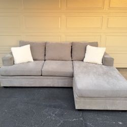 Gray Reversible Living Spaces Sectional Couch Sofa