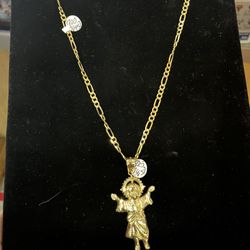 Chain And Charm 14k Gold 22inches 19grams New