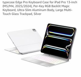 typecase Edge Pro Keyboard Case for iPad Pro 13-inch (M5/M4, 2025/2024), Per-Key RGB Backlit Magic Keyboard, Ultra-Slim Aluminum Body, Large Multi-Tou