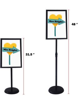 Display Sign Holder Stand ( Pair Of 2 )with Base 8.5x11inches 