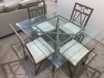 Glass Dining Table + 4 Chairs & 12-Drawer Dresser – Must Go by Sat